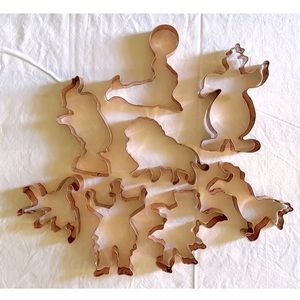 Vintage Williams Sonoma Copper Circus Cookie Cutters Set